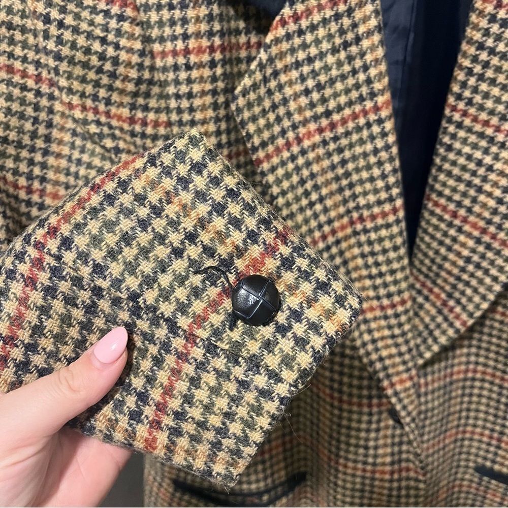 Vintage Maurice’s Houndstooth Suede Accent Blazer Large - Picture 7 of 11